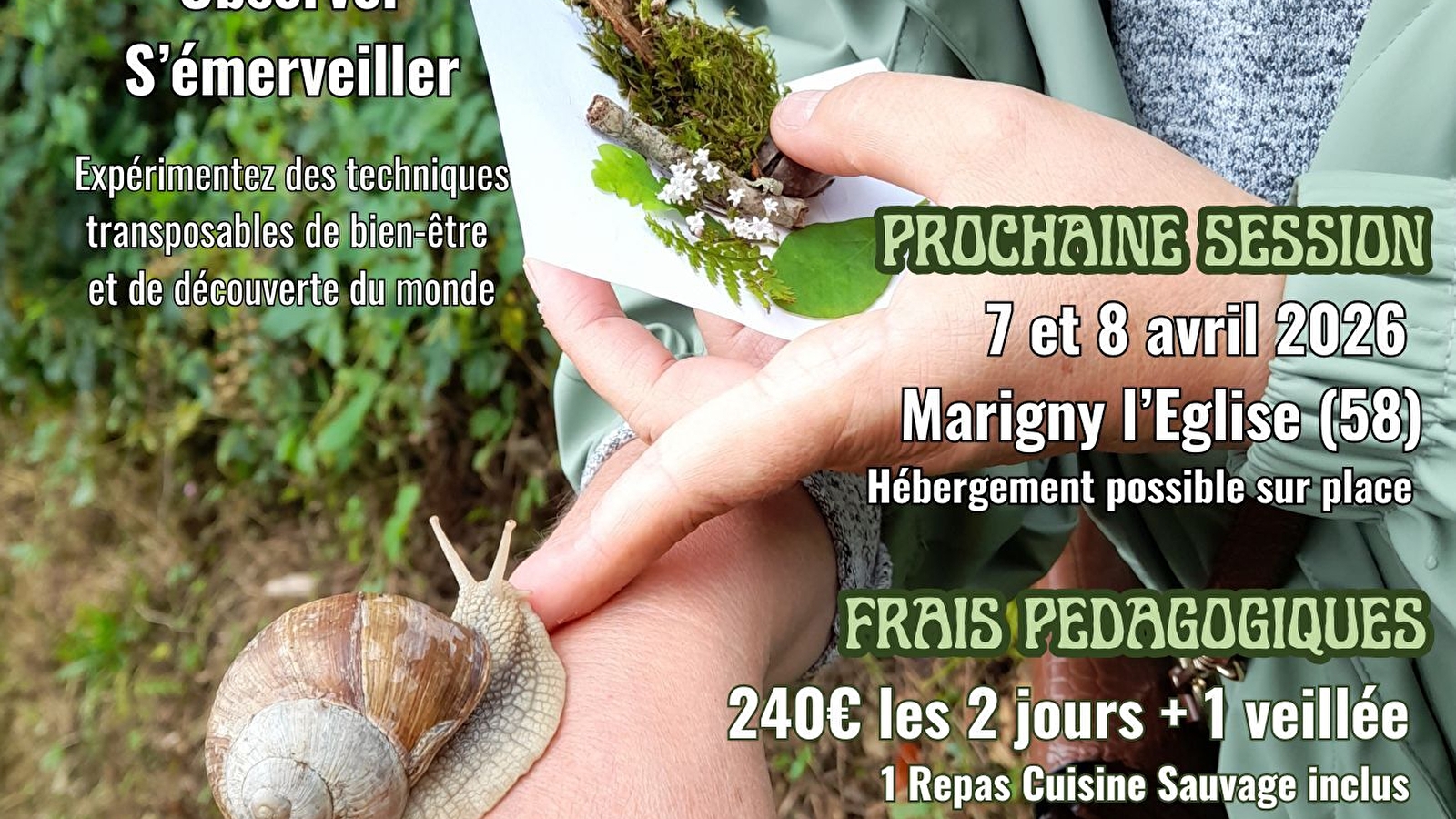 STAGE NATURE Interroger sa relation au Vivant 