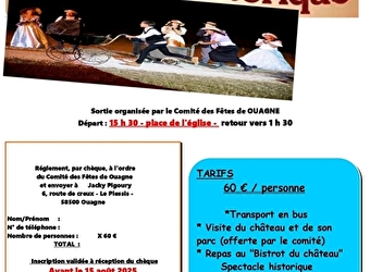 SORTIE AU SPECTACLE HISTORIQUE DU CHÂTEAU DE ST FARGEAU - OUAGNE