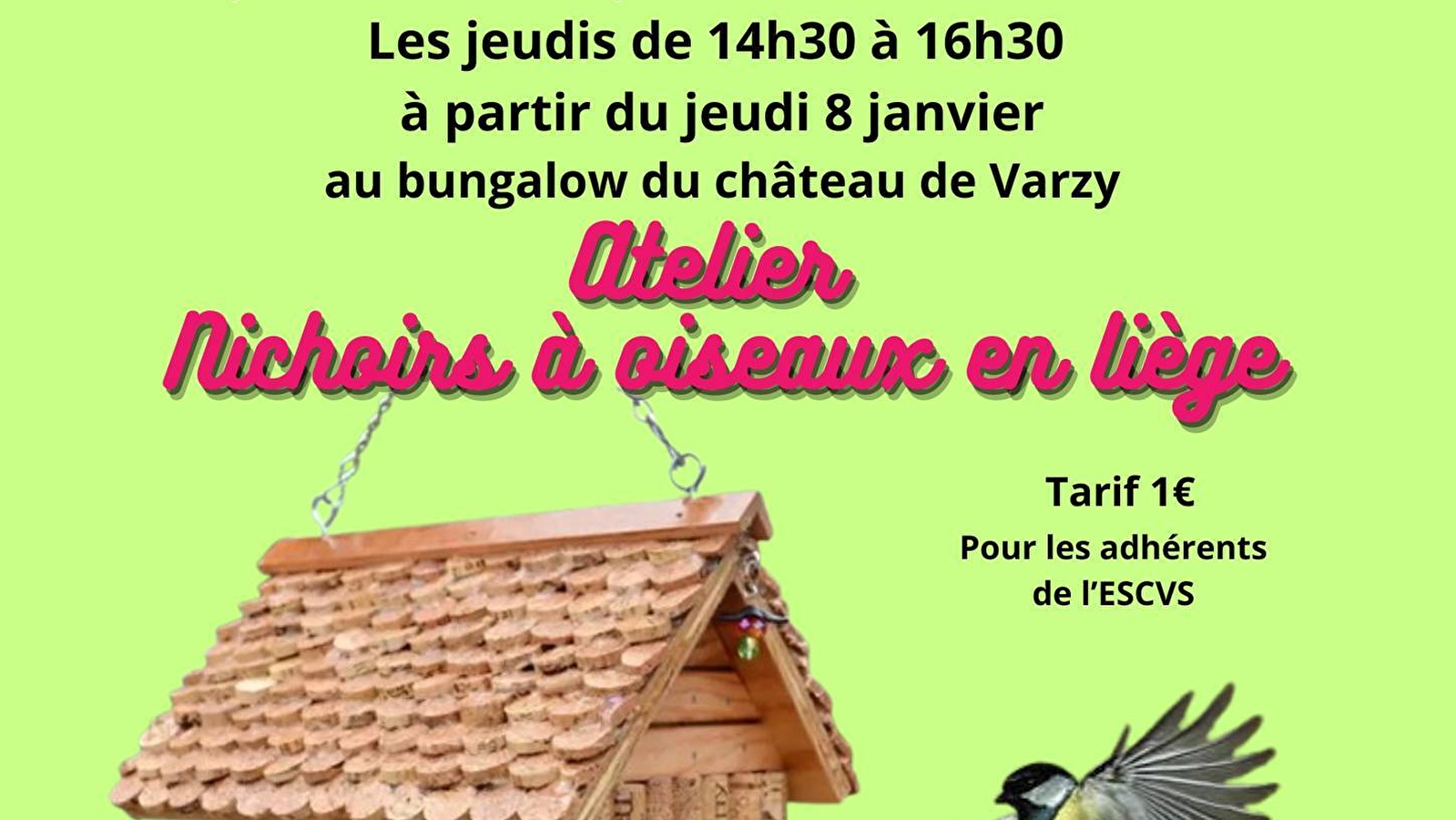 Atelier nichoirs à oiseaux en liège