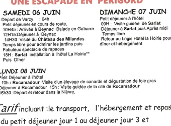 Le Comité des fêtes organise une escapade en Périgord - VARZY