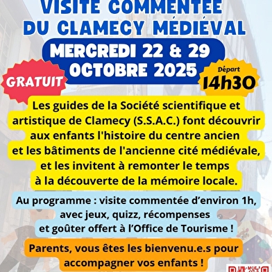 VISITE COMMENTEE LUDIQUE POUR ENFANTS DU CLAMECY MEDIEVAL